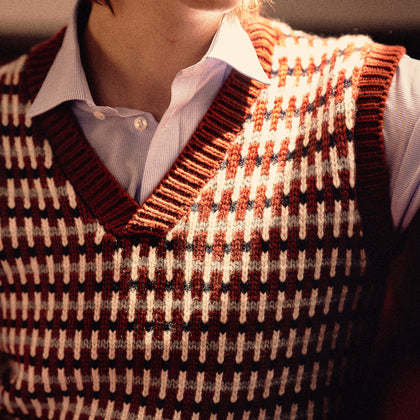 Rust Knitted Cashmere Slipover Image 2