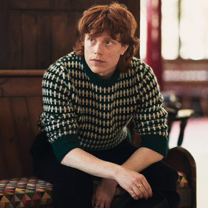 Holly Green Knitted Cashmere Crewneck Jumper