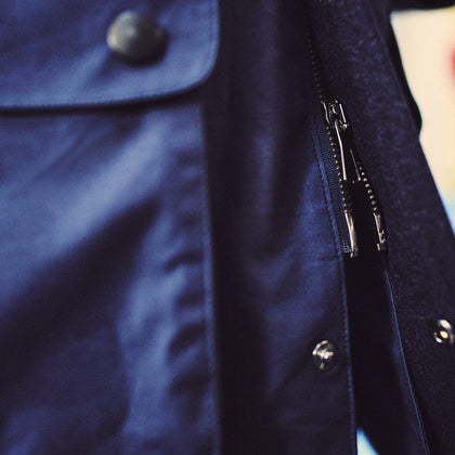 Navy Dry-Waxed Cotton Field Jacket Image 4