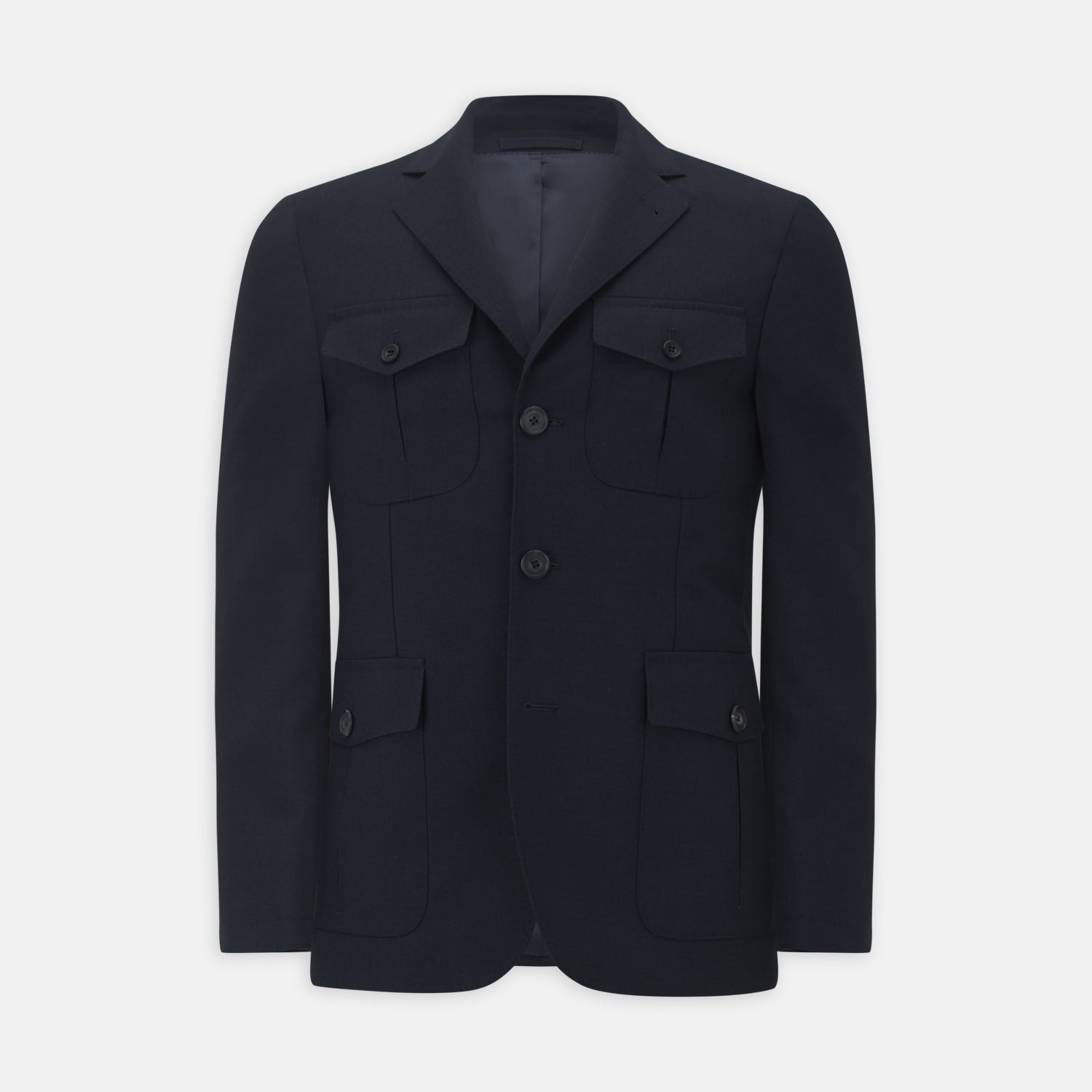 View 1 of product Navy Lightweight Wool Hopsack Traveller Jacket