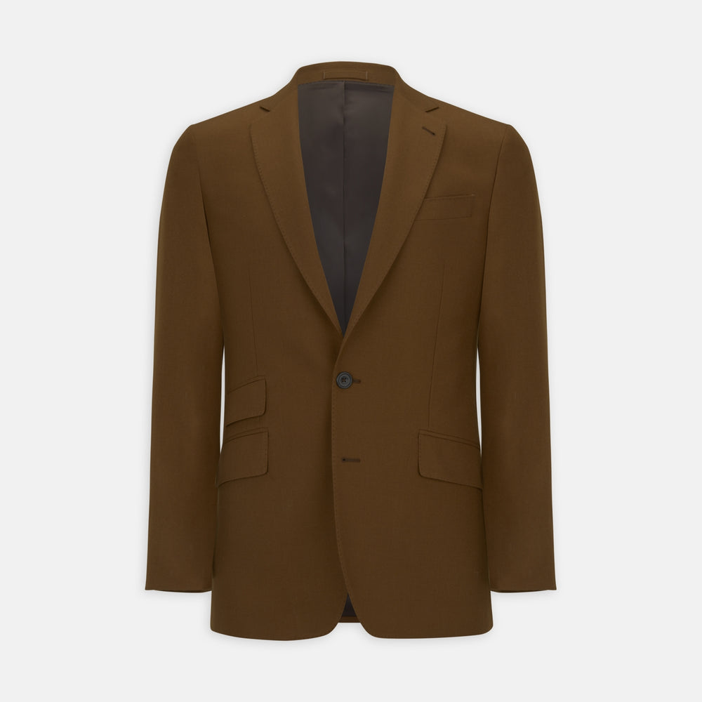Tobacco Plainweave Cashmere Jacket