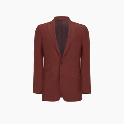 Rust Lightweight Wool, Silk and Linen Jacket Image 2