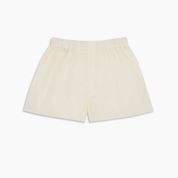 Plain Cream Cotton Boxer Shorts Image 2