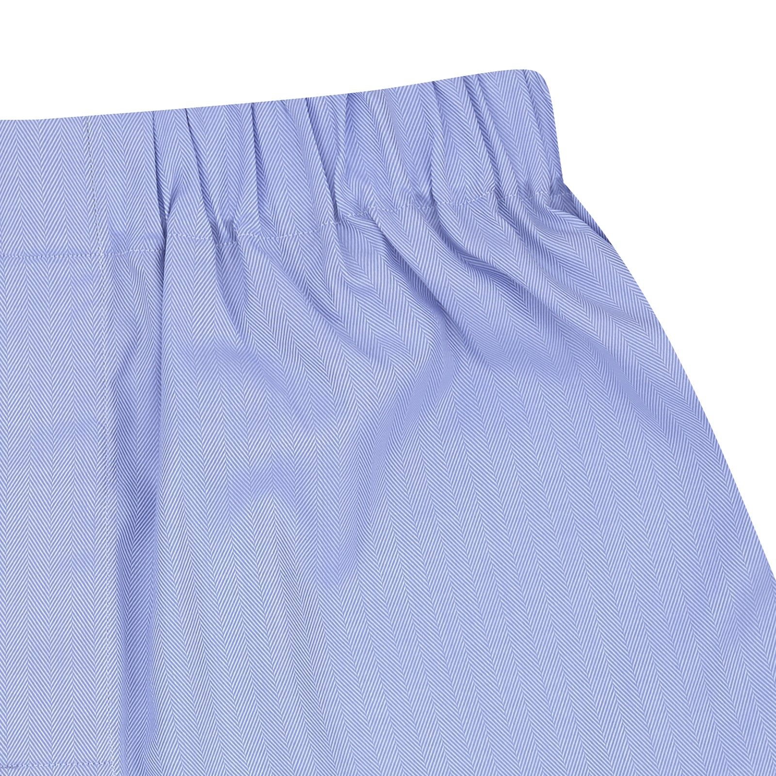 View 2 of product Blue Herringbone Sea Island Quality Cotton Boxer Shorts