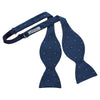 Navy Flower Mosaic Silk Bow Tie