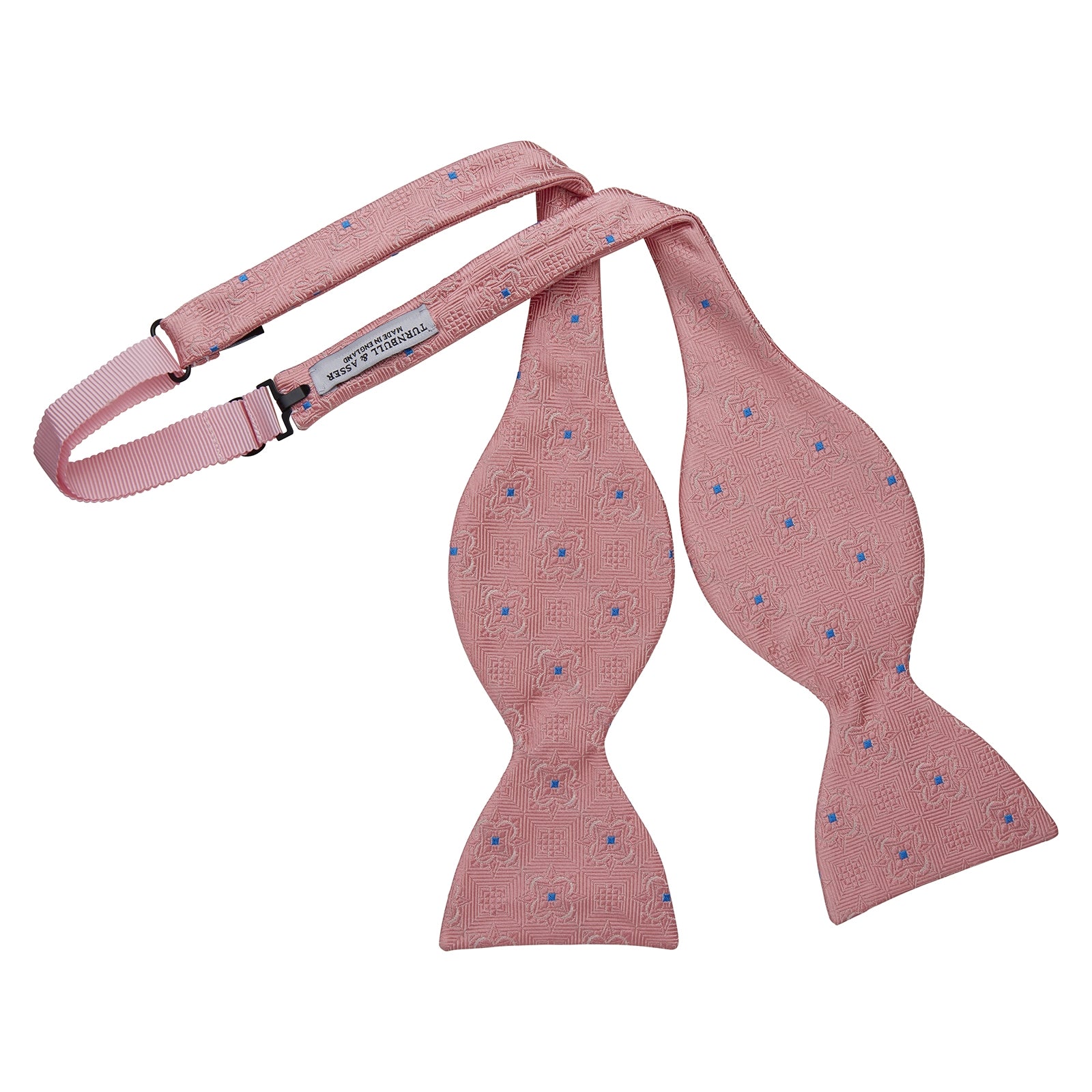 Pink Flower Mosaic Silk Bow Tie