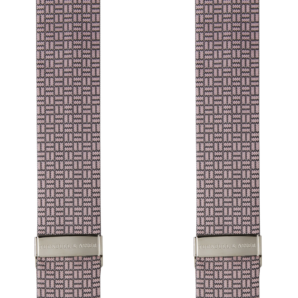 Pink Geometric Adjustable Silk Braces