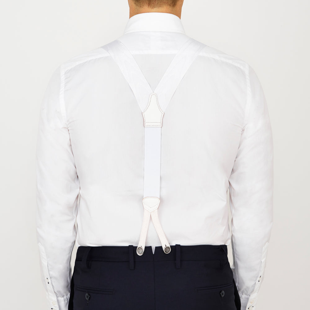 Adjustable Suspenders White For Men - Tof Paris