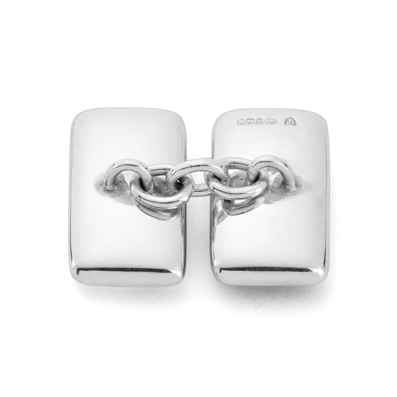View 2 of product Reversible Monochrome Sterling Silver Rectangular Cufflinks