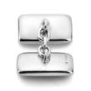 View 3 of product Reversible Monochrome Sterling Silver Rectangular Cufflinks