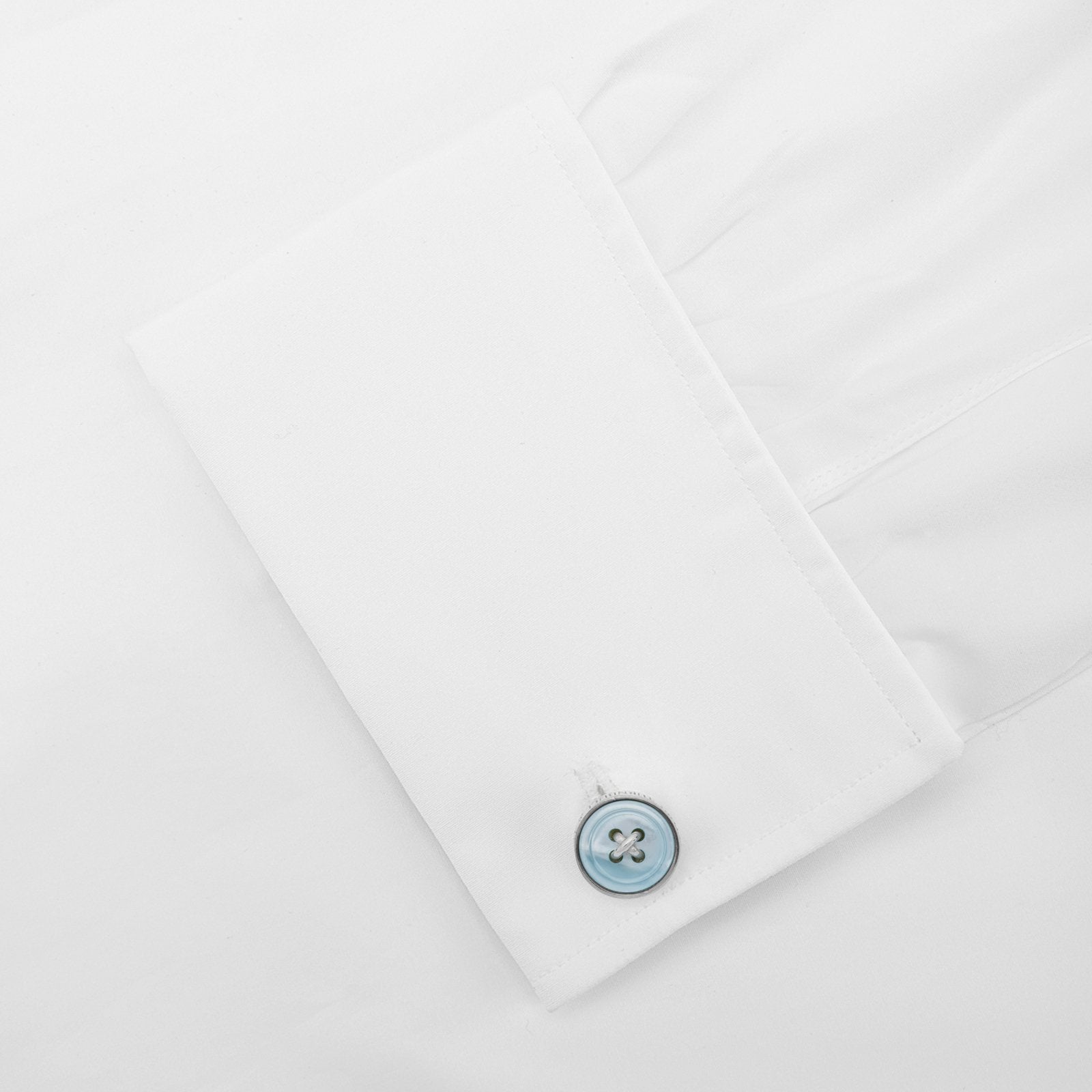 View 4 of product Monogrammed Blue Sterling Silver Mother-of-Pearl Button Cufflinks