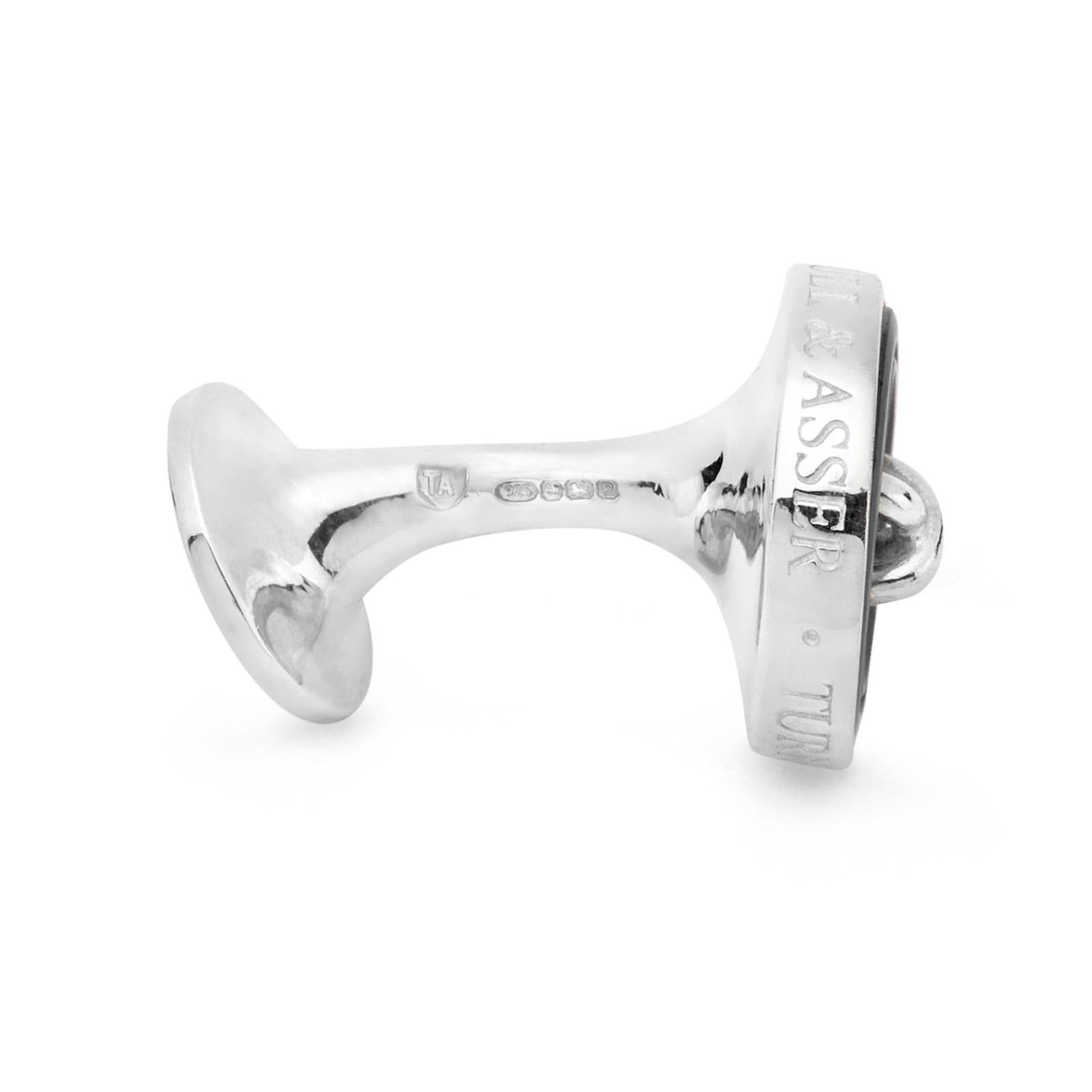 View 4 of product Smoke Sterling Silver Mother-of-Pearl Button Cufflinks