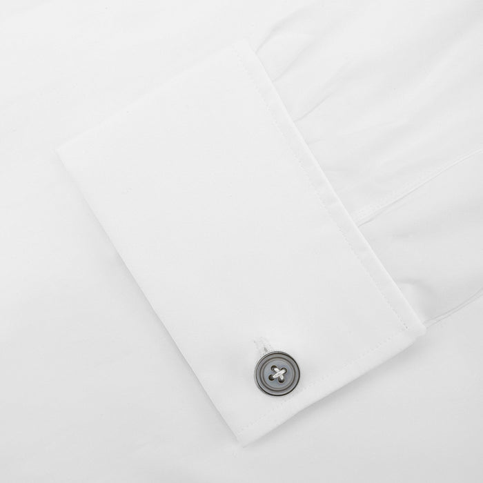 Monogrammed Smoke Sterling Silver Mother-of-Pearl Button Cufflinks Image 3