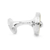 View 4 of product White Sterling Silver Mother-of-Pearl Button Cufflinks