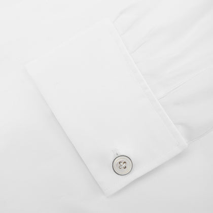 White Sterling Silver Mother-of-Pearl Button Cufflinks Image 2