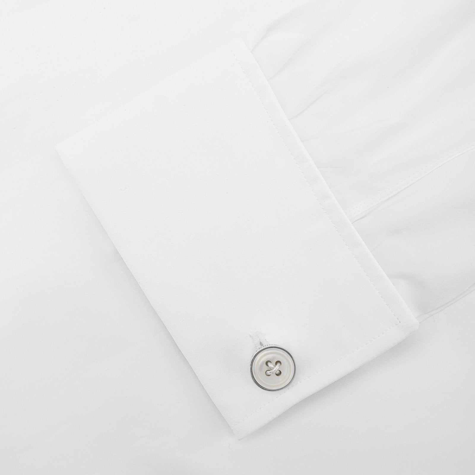 View 4 of product Monogrammed White Sterling Silver Mother-of-Pearl Button Cufflinks