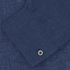 View 2 of product Weekend Fit Navy Linen Shirt with Dorset Collar and 1-Button Cuff