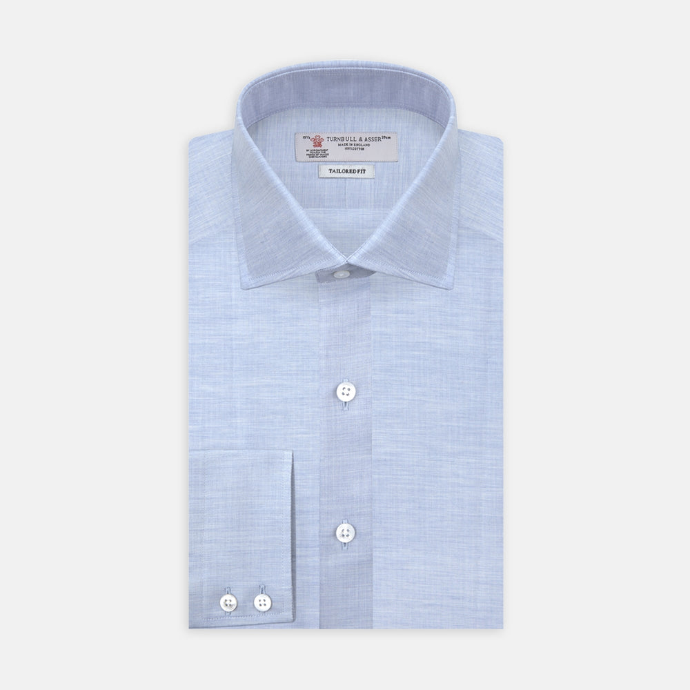 Esquire Edit Tailored Fit Light Blue Shirt with Kent Collar and 2-Button Cuffs