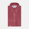 Weekend Fit Red Linen Shirt with Dorset Collar and 1-Button Cuff
