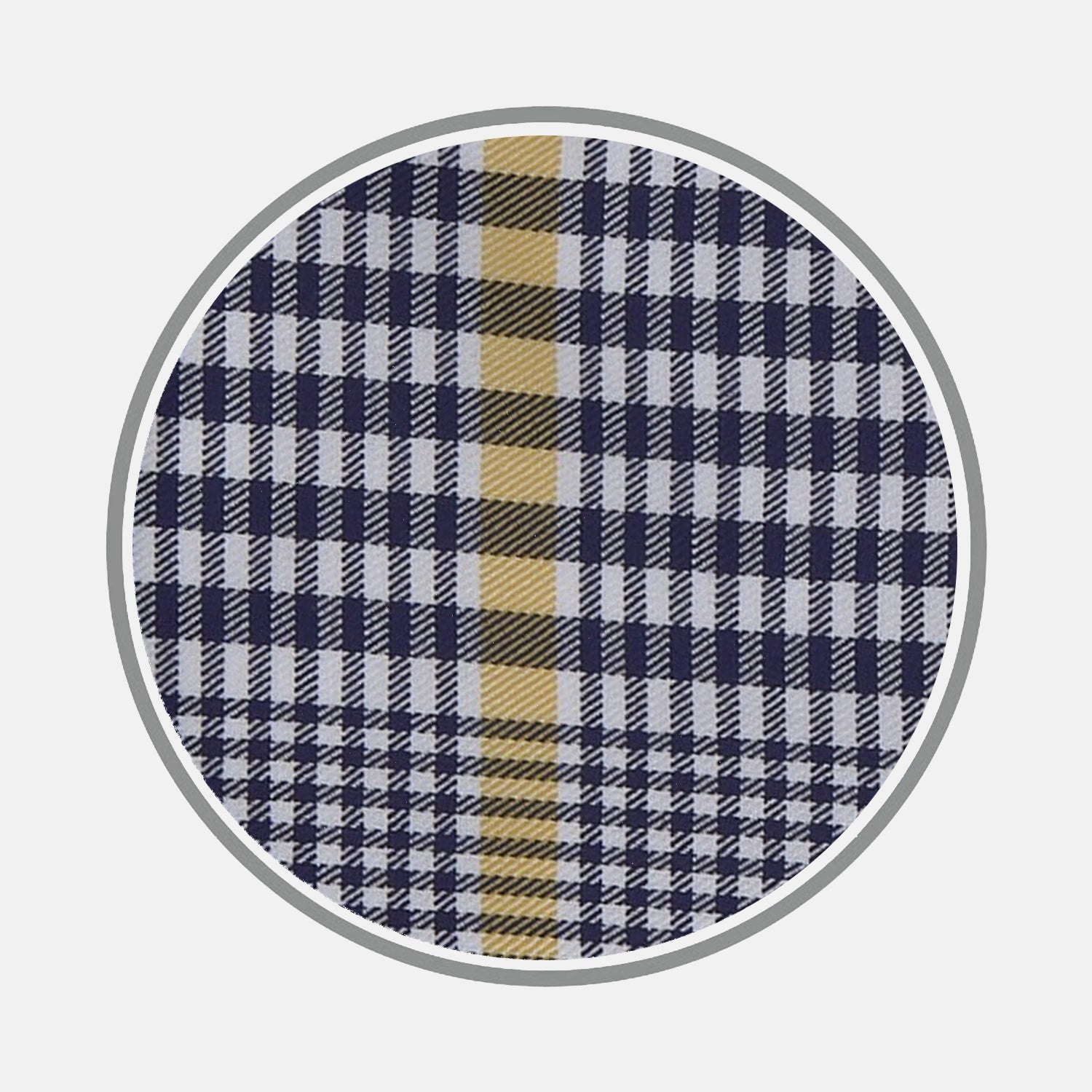Navy and Yellow Prince of Wales Wide Check Cotton Fabric