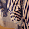 View 2 of product Weekend Fit Blue Stripe Cotton Shirt with Dorset Collar and 1-Button Cuffs