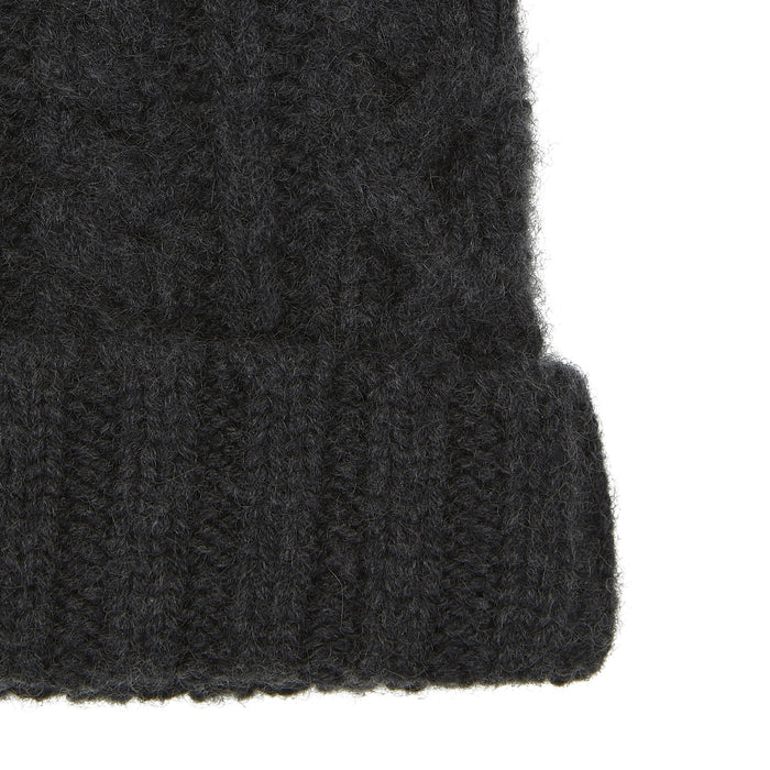 Charcoal Cable Knit Cashmere Hat Image 2