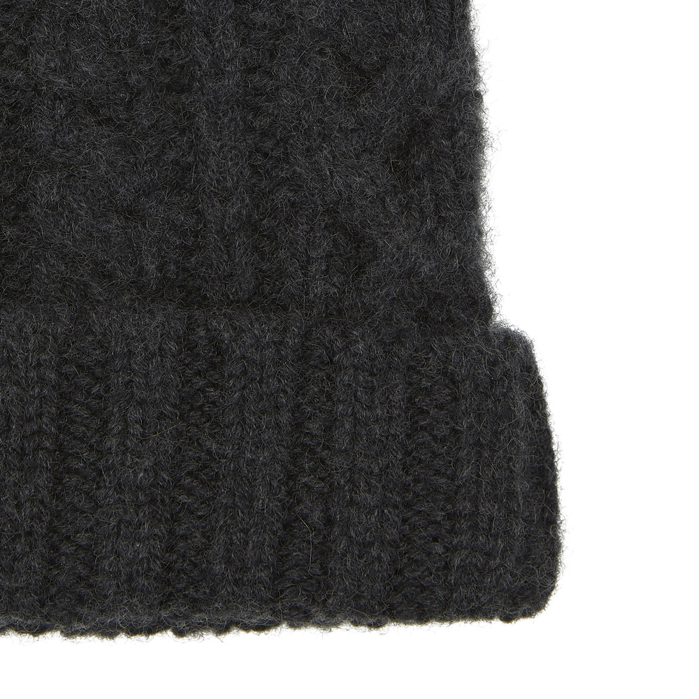 Charcoal Cable Knit Cashmere Hat