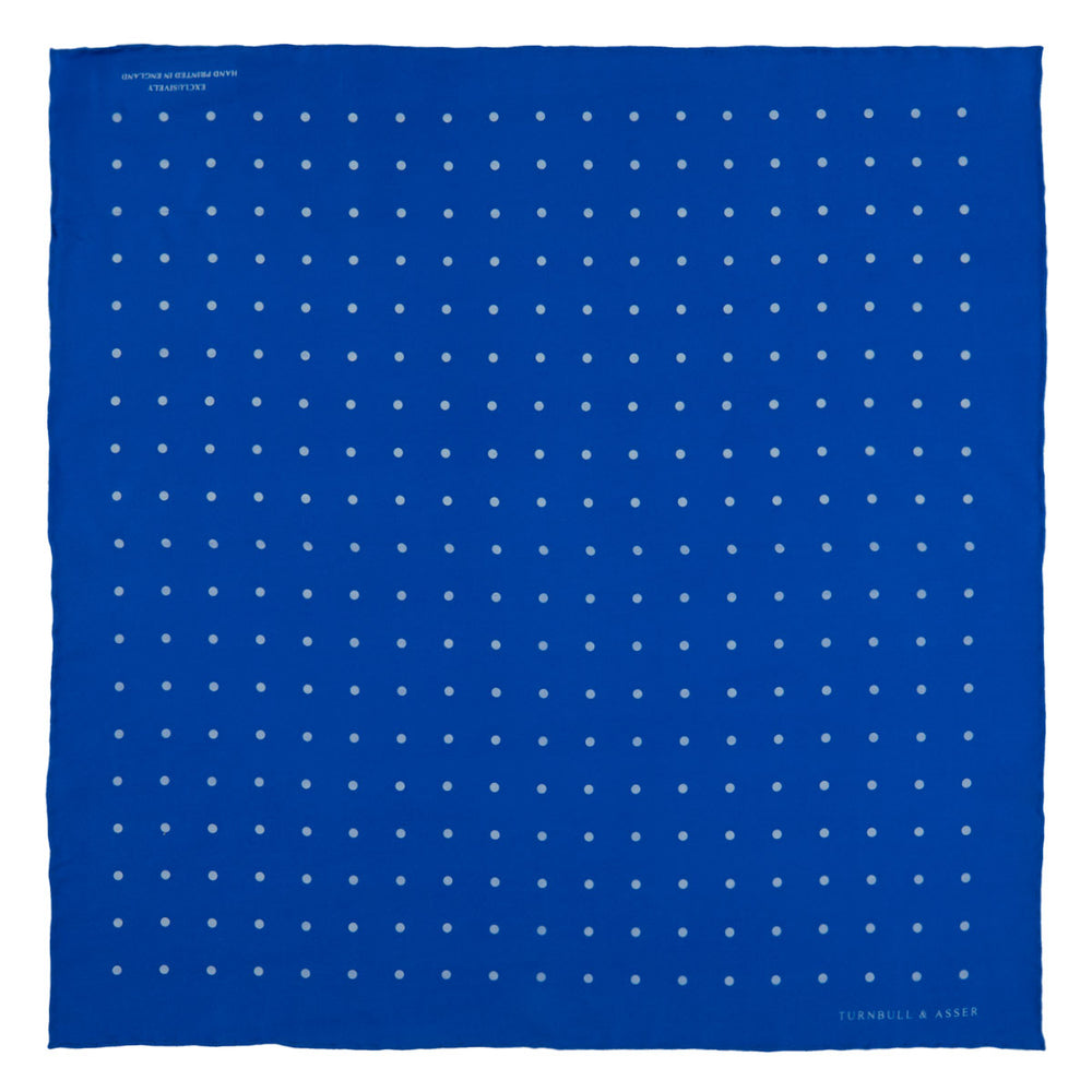 Royal Blue Spot Silk Pocket Square