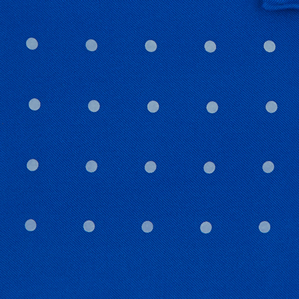 Royal Blue Spot Silk Pocket Square