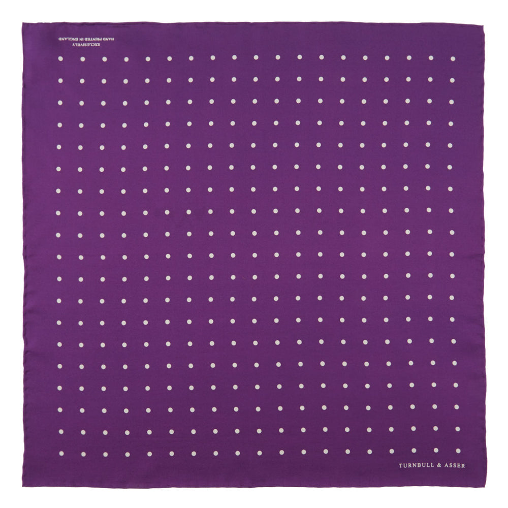 Purple Spot Silk Pocket Square