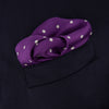 View 4 of product Purple Spot Silk Pocket Square