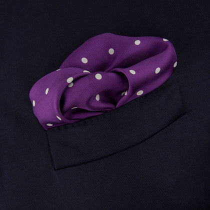 Purple Spot Silk Pocket Square Image 3
