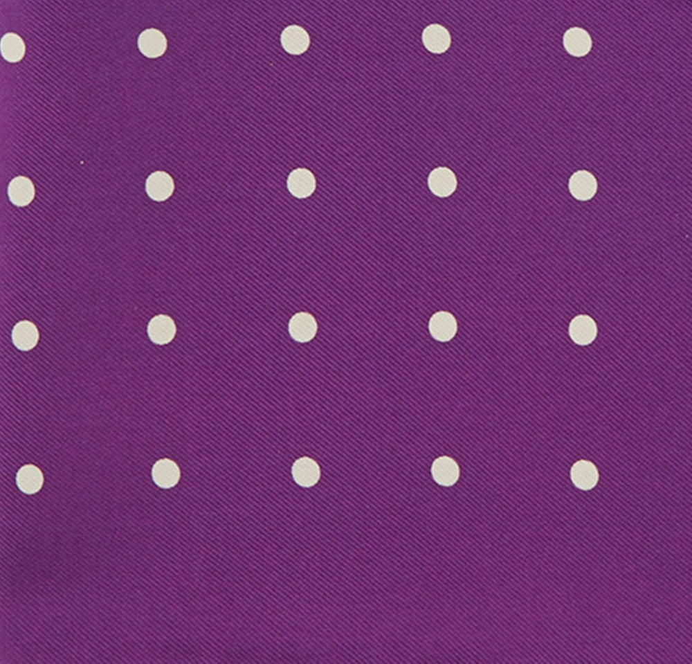 Purple Spot Silk Pocket Square