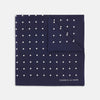 View 1 of product Navy Spot Silk Pocket Square