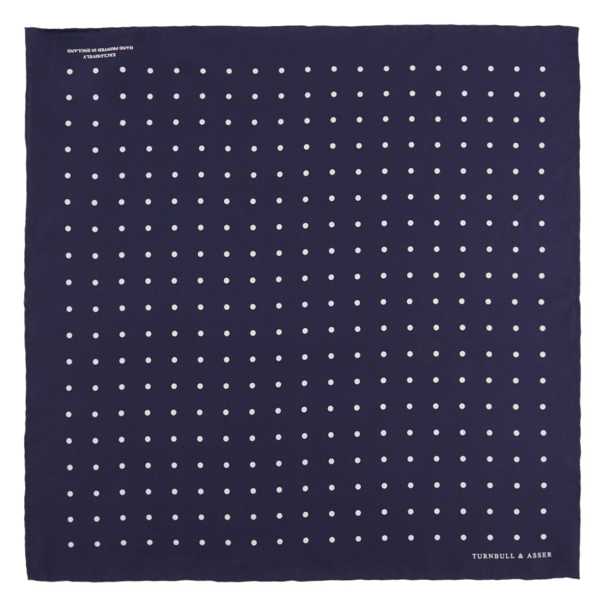 View 2 of product Navy Spot Silk Pocket Square