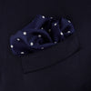 View 4 of product Navy Spot Silk Pocket Square