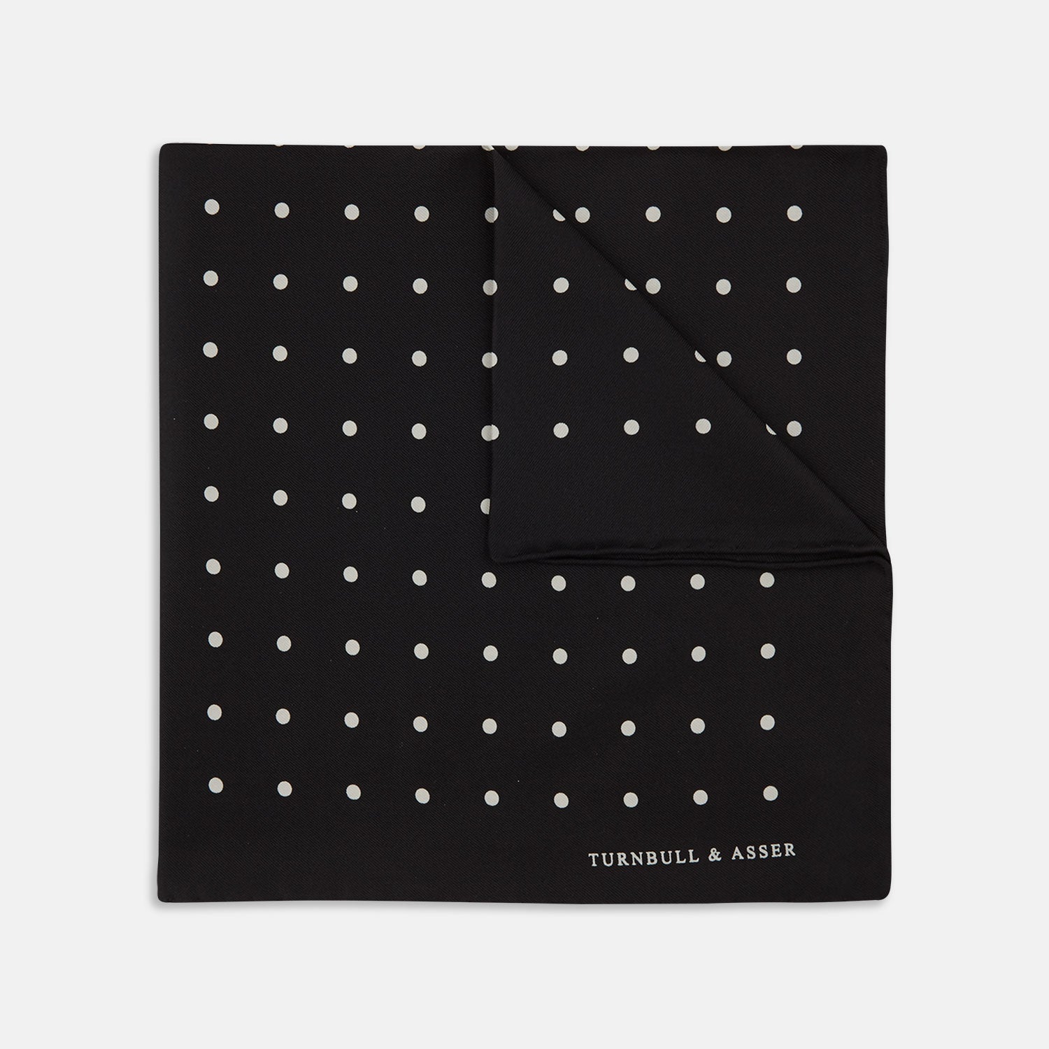 View 1 of product Black Spot Silk Pocket Square