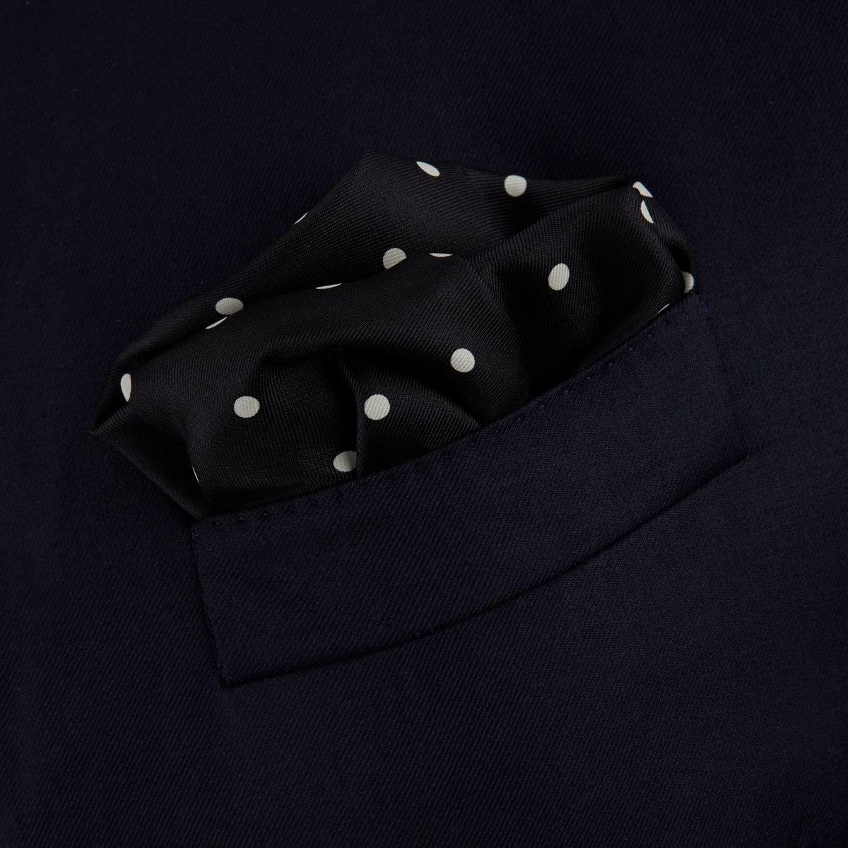 View 4 of product Black Spot Silk Pocket Square