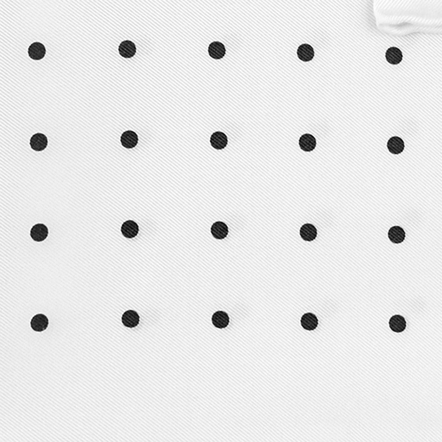View 3 of product White and Black Spot Silk Pocket Square
