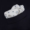 View 4 of product White and Navy Spot Silk Pocket Square