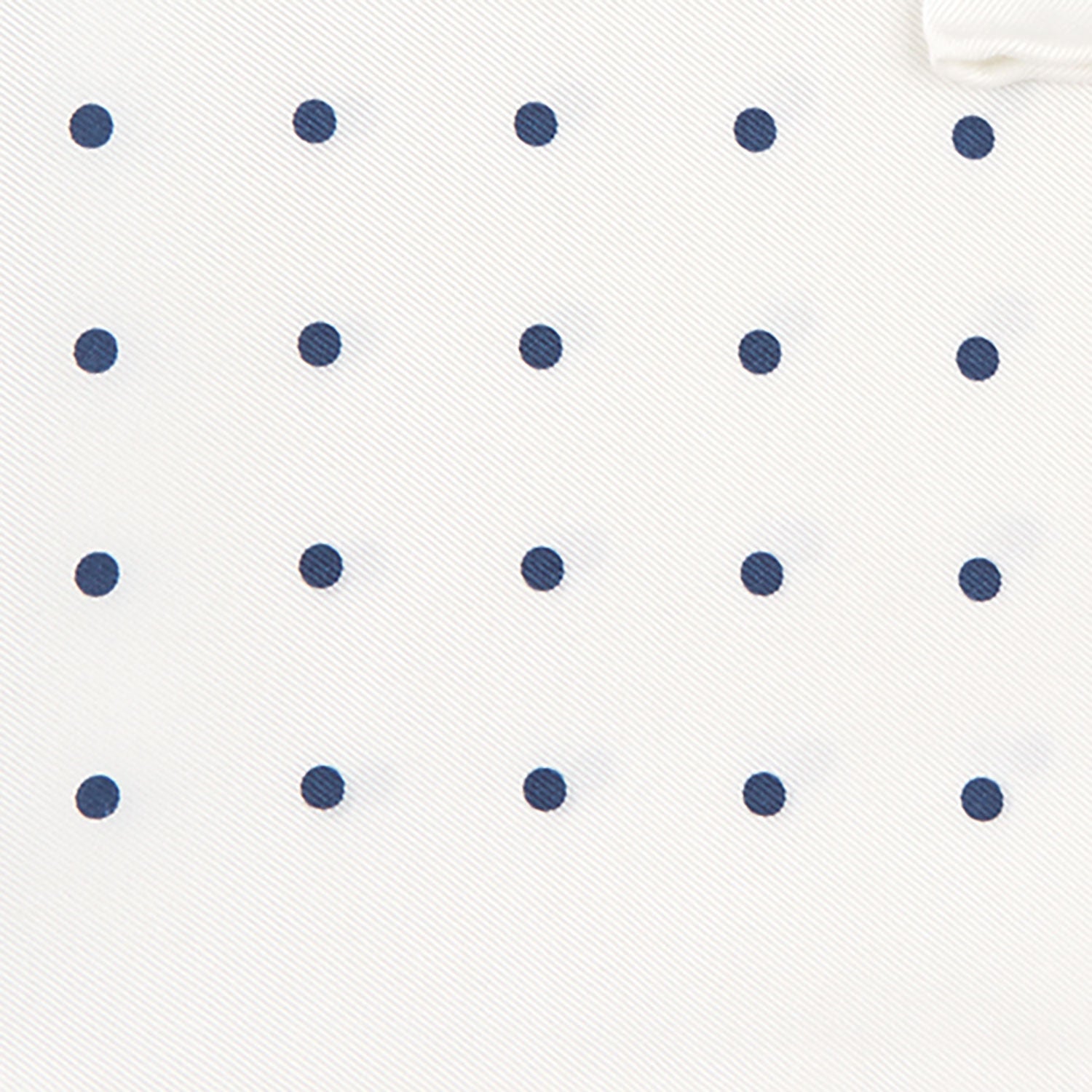 View 3 of product White and Navy Spot Silk Pocket Square