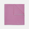 View 1 of product Pink and White Piped Silk Pocket Square