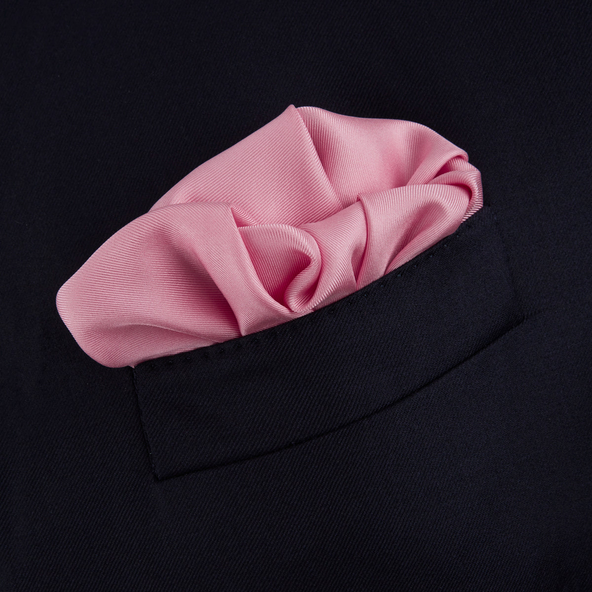 View 4 of product Pink and White Piped Silk Pocket Square