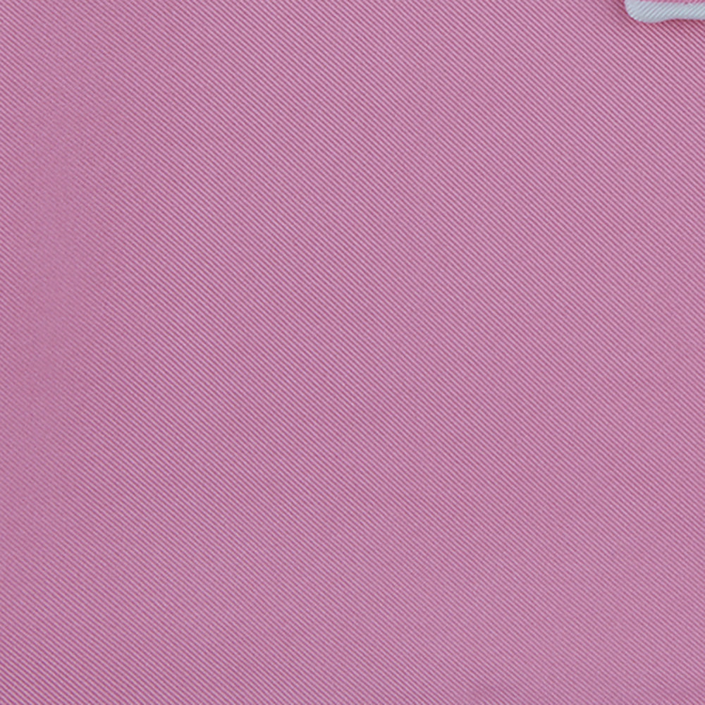 Pink and White Piped Silk Pocket Square