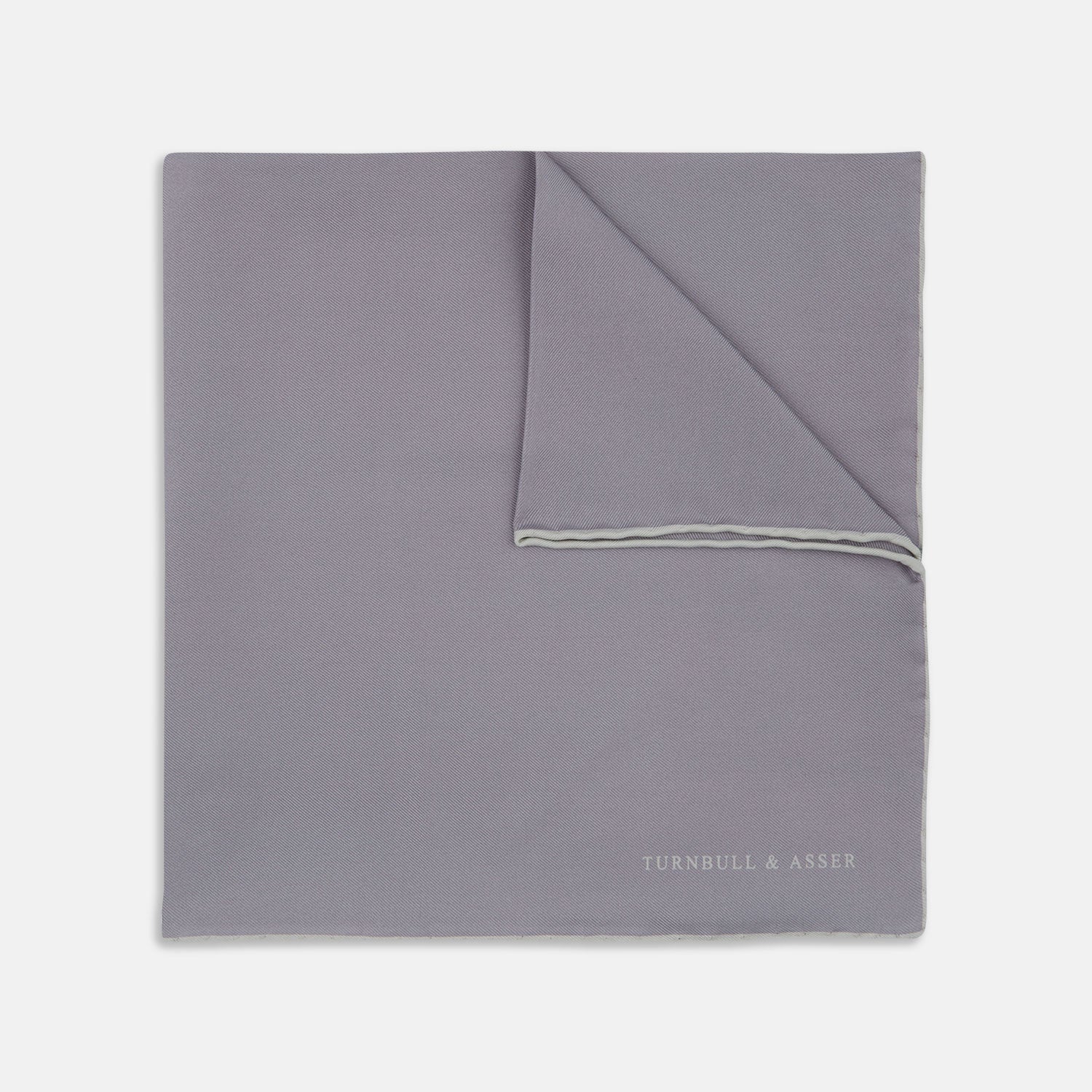 View 1 of product Grey and White Piped Silk Pocket Square