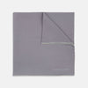 Grey and White Piped Silk Pocket Square