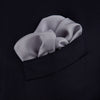 View 3 of product Grey and White Piped Silk Pocket Square