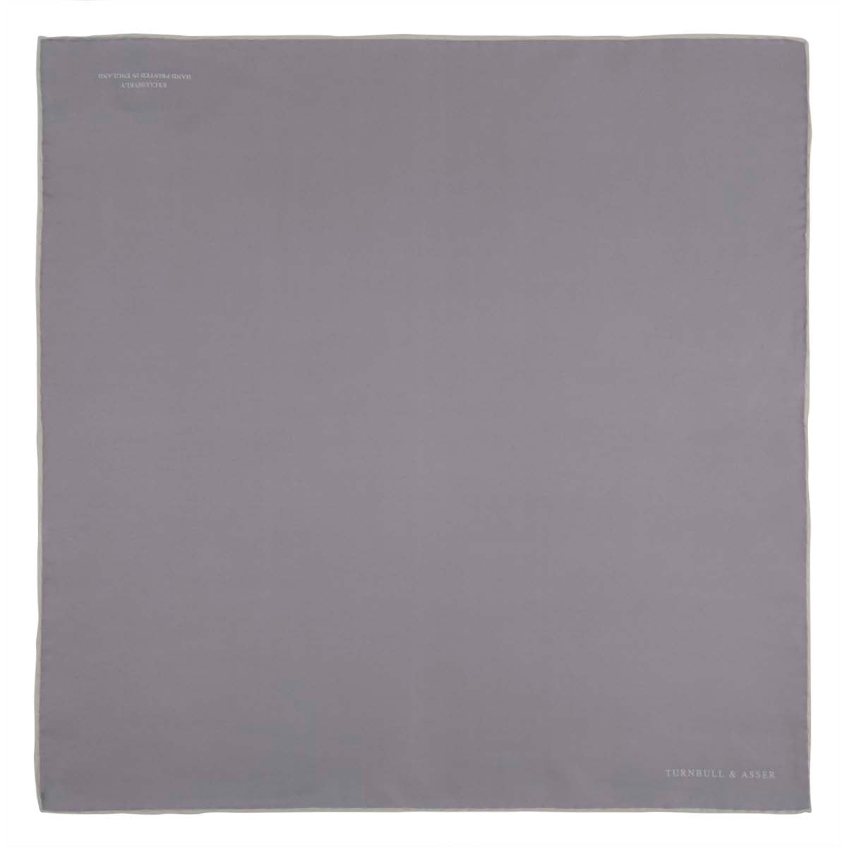 View 2 of product Grey and White Piped Silk Pocket Square