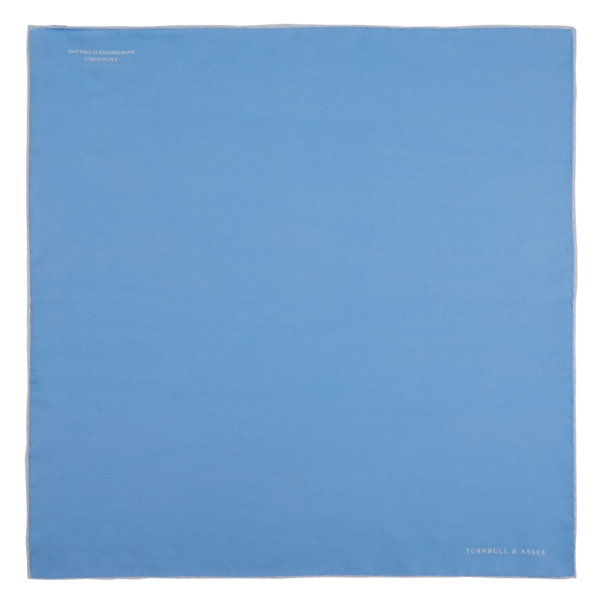 View 2 of product Blue and White Piped Silk Pocket Square