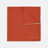 View 1 of product Dark Orange and White Piped Silk Pocket Square